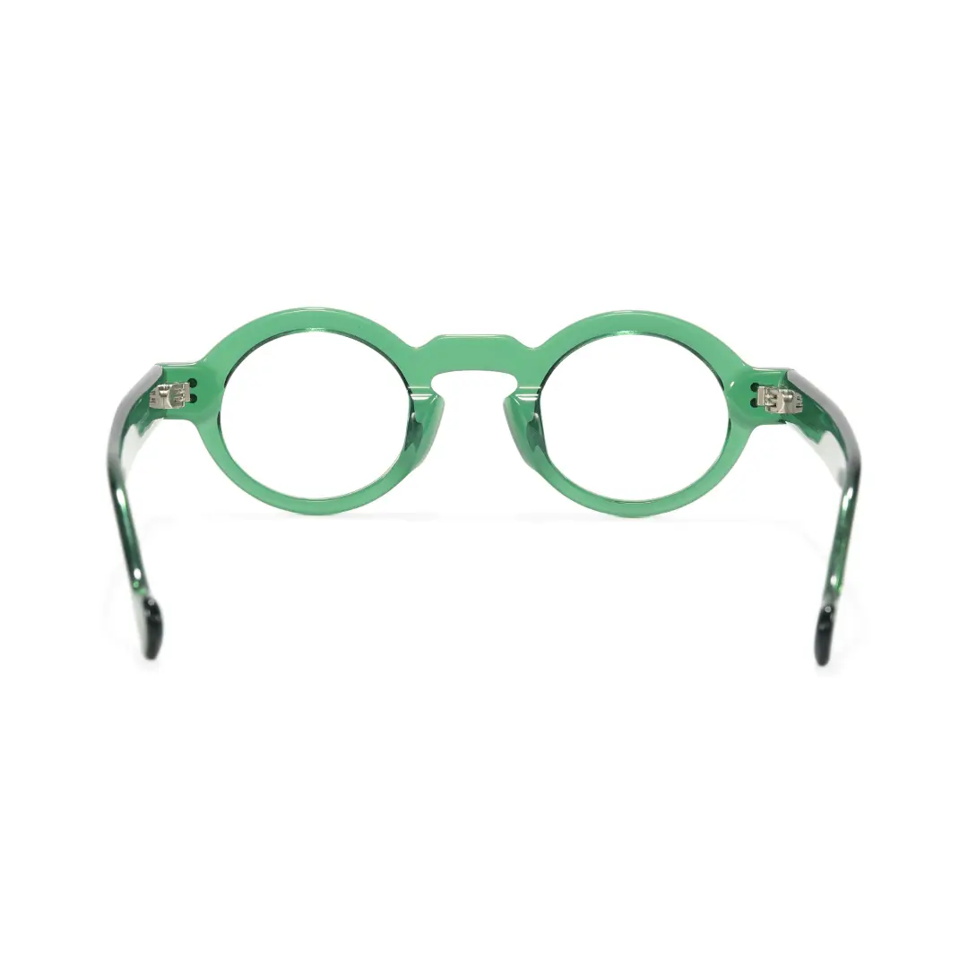 Back view of Efia round acetate eyeglasses RA0302504 in green
