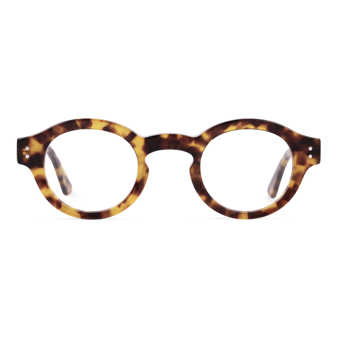 Front view of Efia vintage round acetate eyeglasses RA0302504 in tortoise