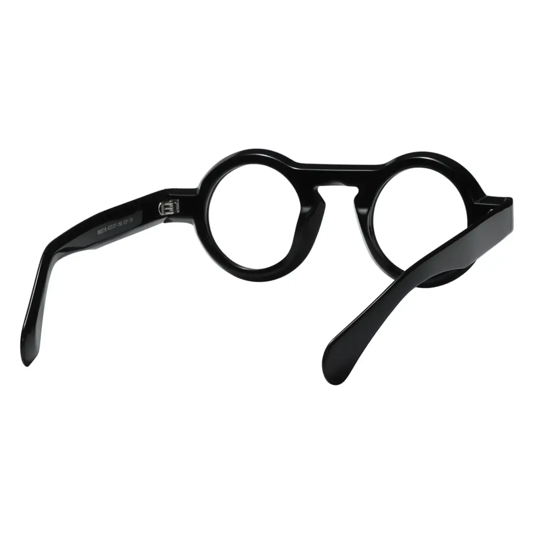 Back view of elana round acetate eyeglasses RA0312411 in black