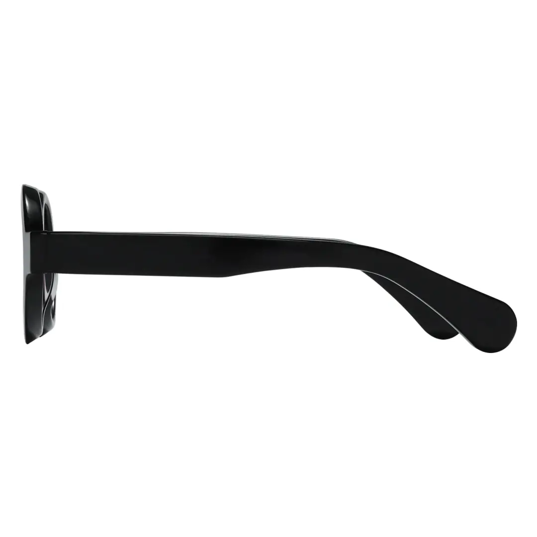 Side view of elana round acetate eyeglasses RA0312411 in black
