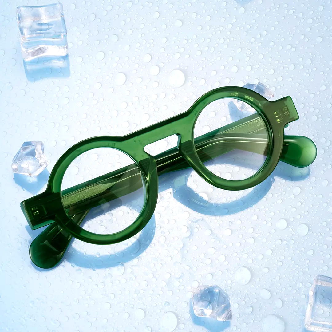 Scene view of Elana round acetate eyeglasses RA0312411 in green