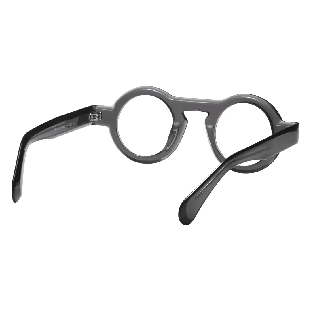 Back view of elana round acetate eyeglasses RA0312411 in grey