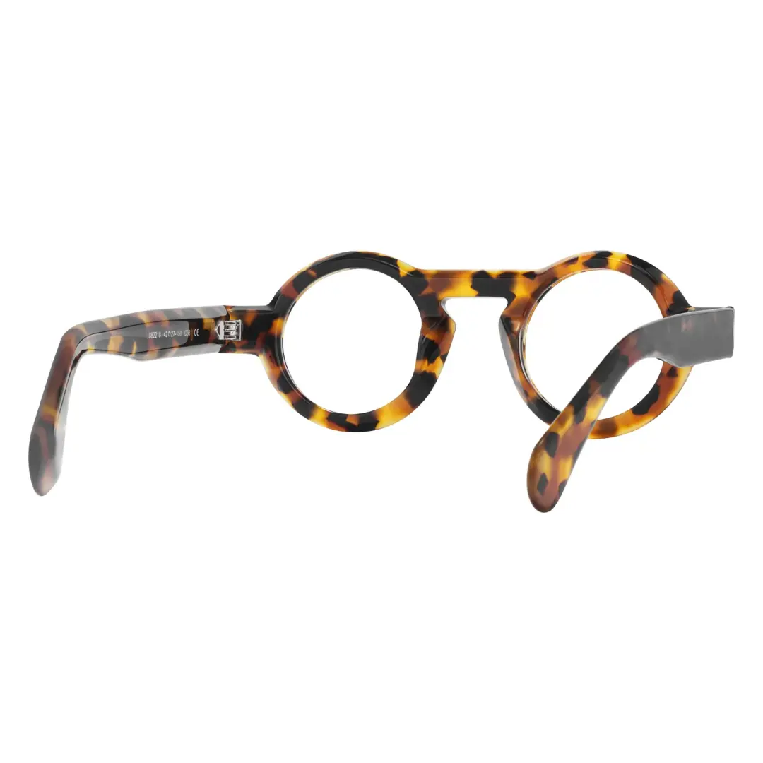Back view of elana round acetate eyeglasses RA0312411 in tortoise