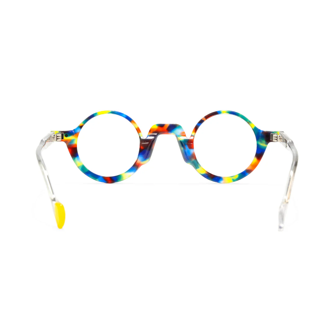 Back view of Dola vintage round acetate eyeglasses RA0322504 in multicolor