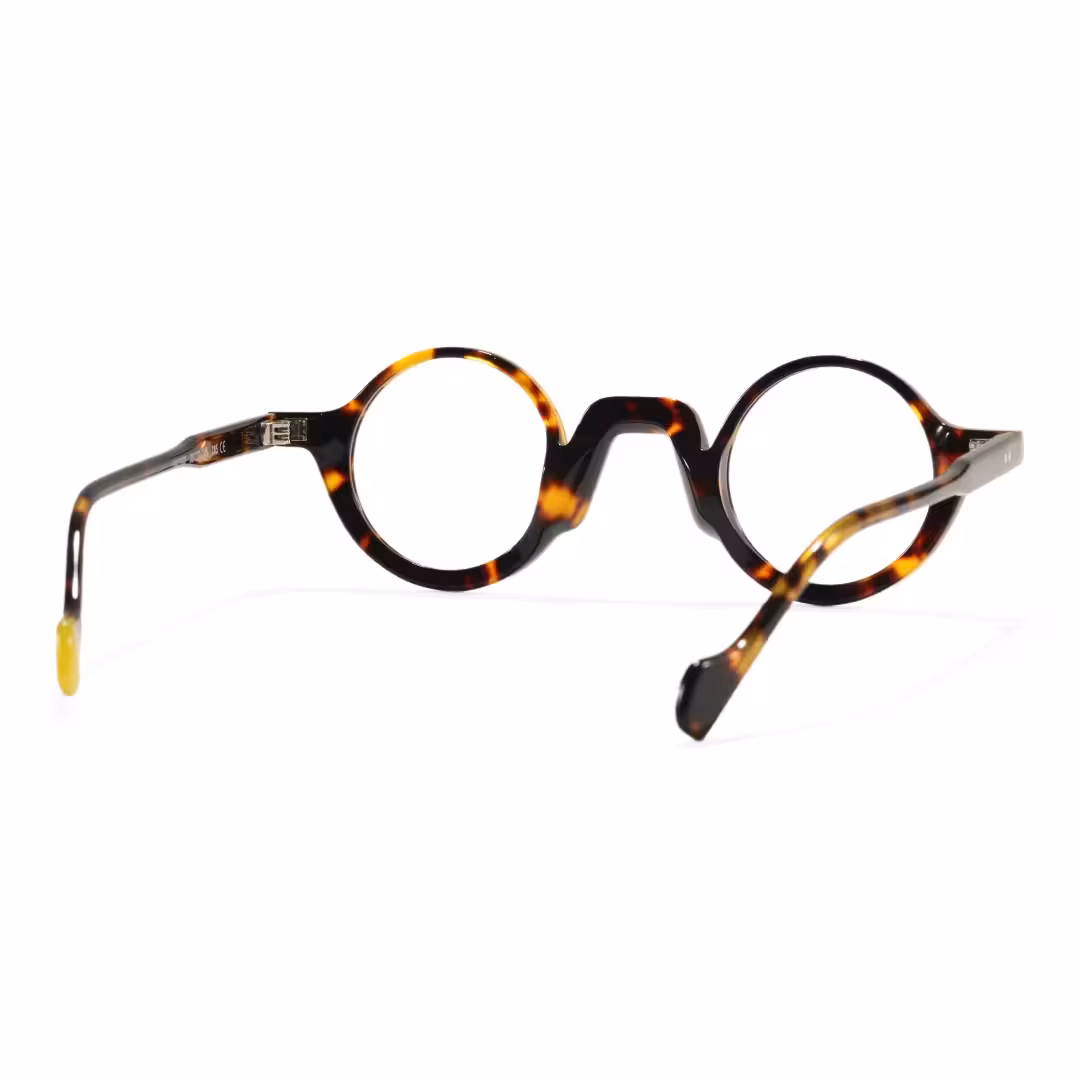 Back view of Dola vintage round acetate eyeglasses RA0322504 in tortoise