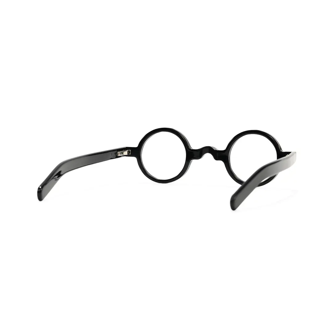 Back view of Zevi round acetate eyeglasses RA0332507 in black