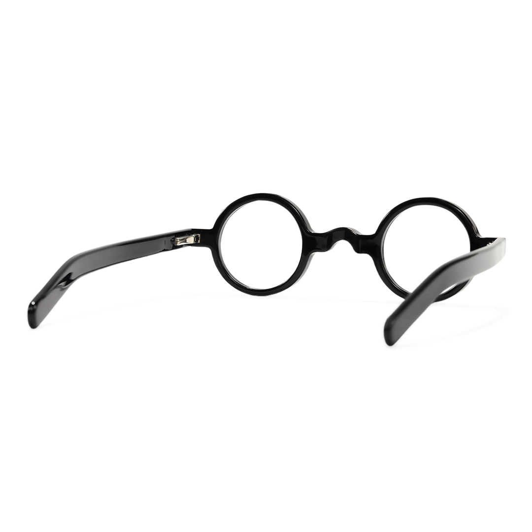 Back view of Zevi vintage round acetate eyeglasses RA0332507 in black