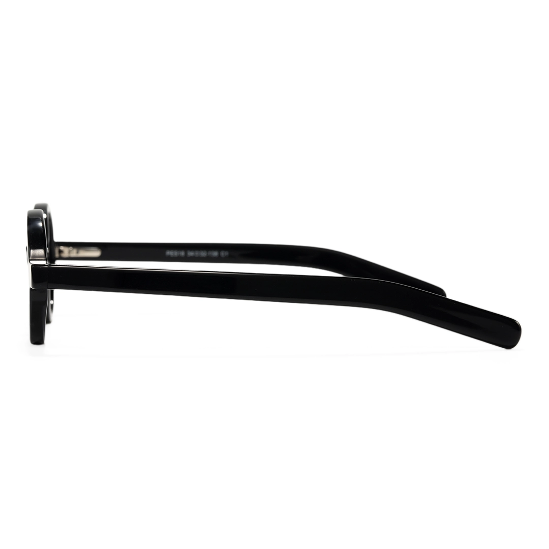 Side view of Zevi vintage round acetate eyeglasses RA0332507 in black