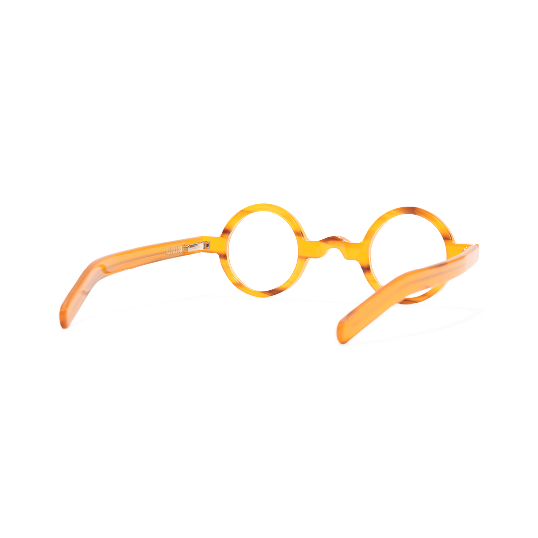 Back view of Zevi round acetate eyeglasses RA0332507 in orange