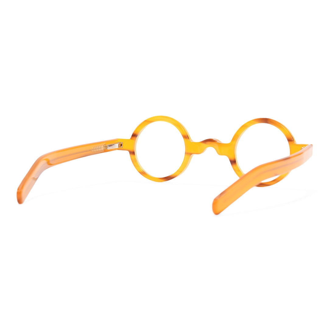Back view of Zevi vintage round acetate eyeglasses RA0332507 in orange