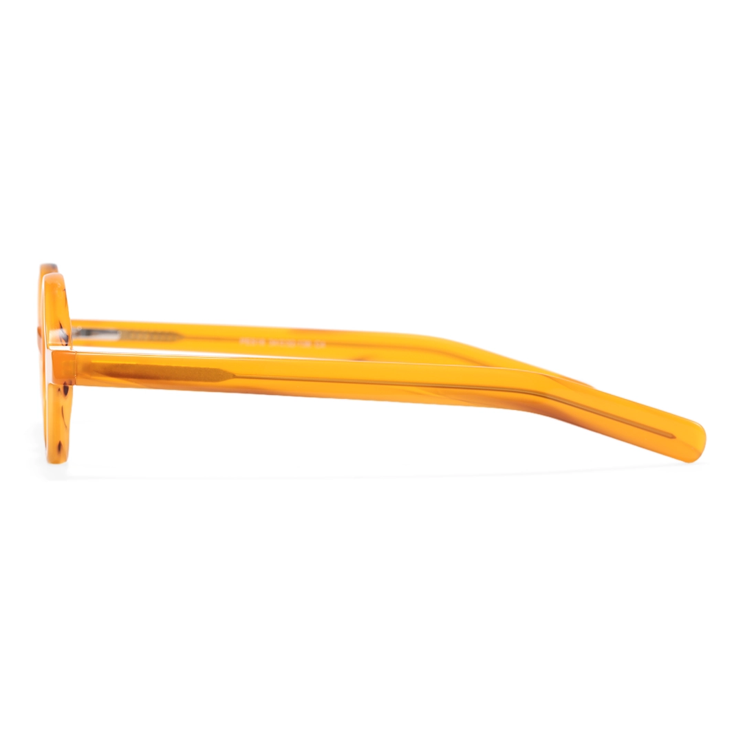 Side view of Zevi vintage round acetate eyeglasses RA0332507 in orange