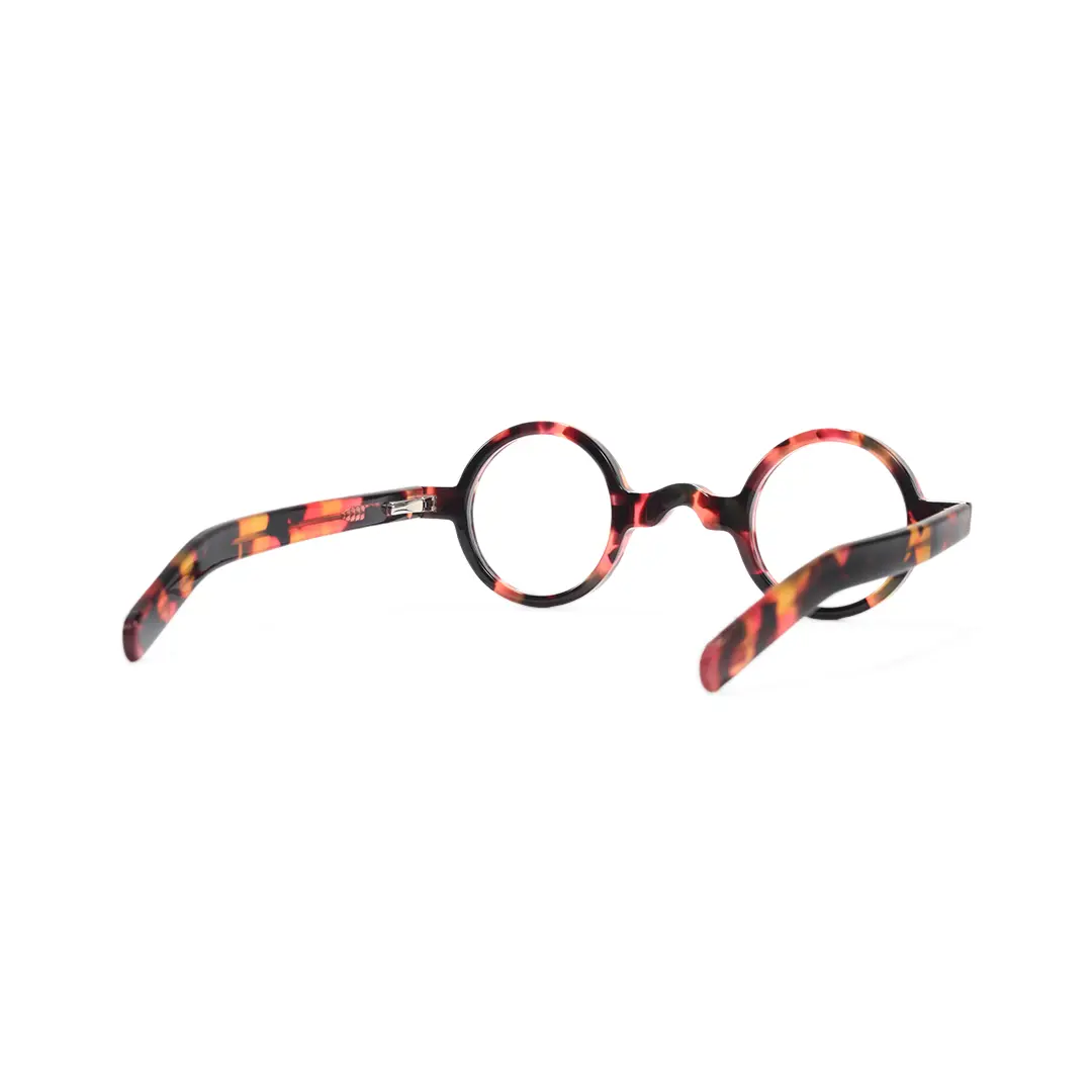 Back view of Zevi round acetate eyeglasses RA0332507 in tortoise