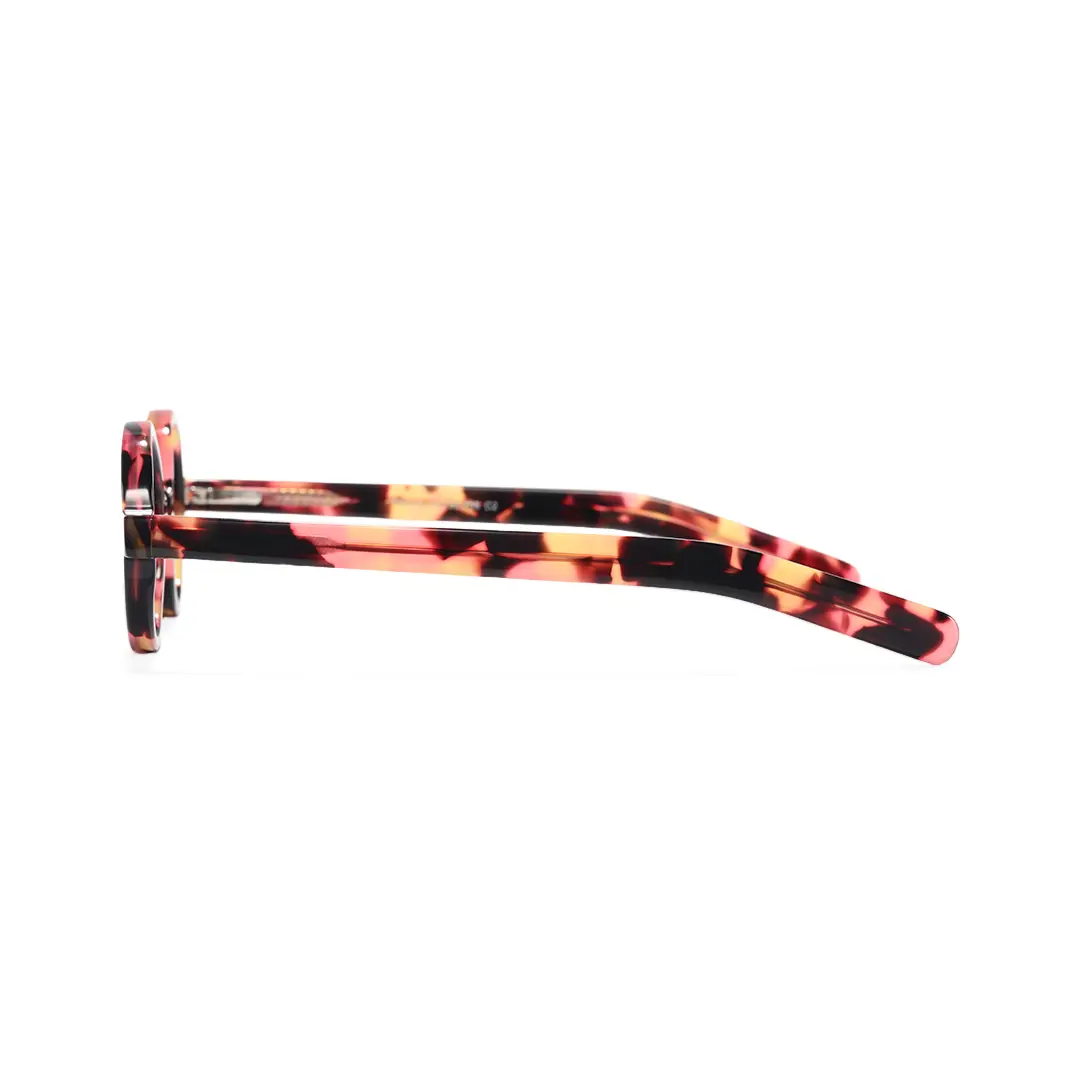 Side view of Zevi round acetate eyeglasses RA0332507 in tortoise