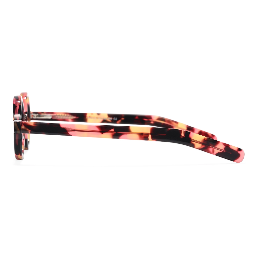 Side view of Zevi vintage round acetate eyeglasses RA0332507 in tortoise