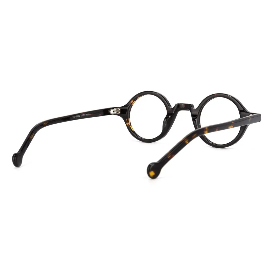 Back view of Rich round acetate eyeglasses RA0572302 in tortoise