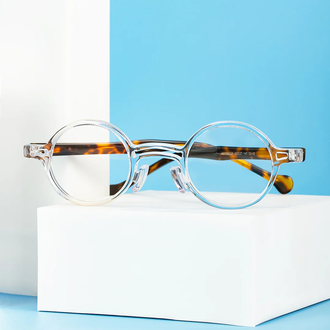 Set view of Mint round acetate eyeglasses RA0612302 in clear