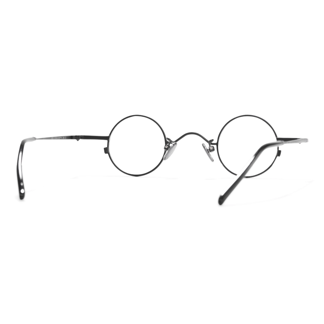 Back view of Yezy john lennon round metal eyeglasses RM0082308 in black