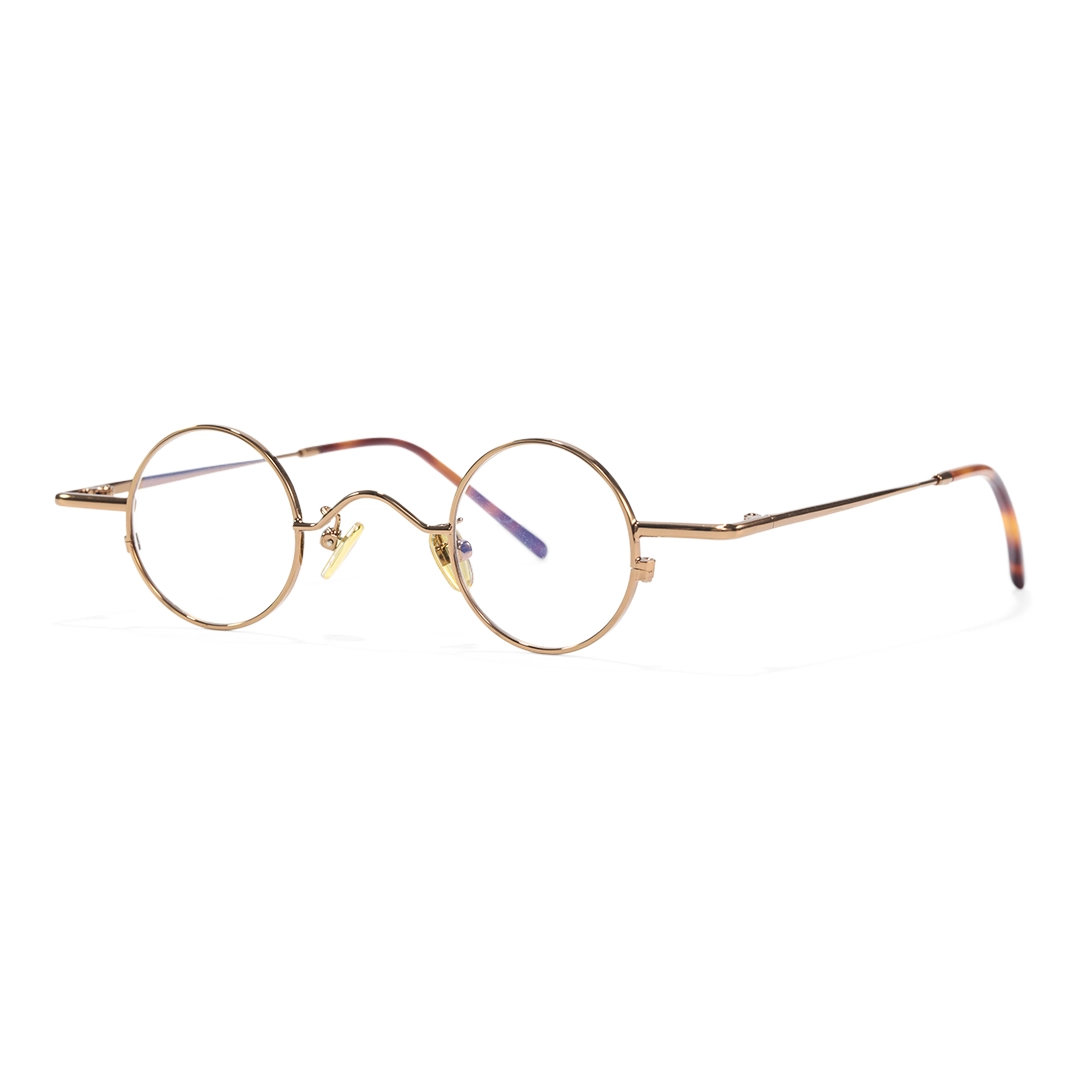 Angle view of Yezy john lennon round metal eyeglasses RM0082308 in bronze