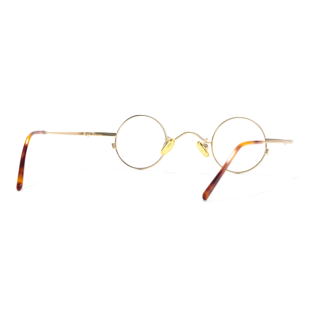 Back view of Yezy john lennon round metal eyeglasses RM0082308 in gold