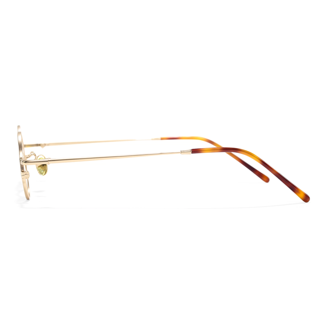 Side view of Yezy john lennon round metal eyeglasses RM0082308 in gold