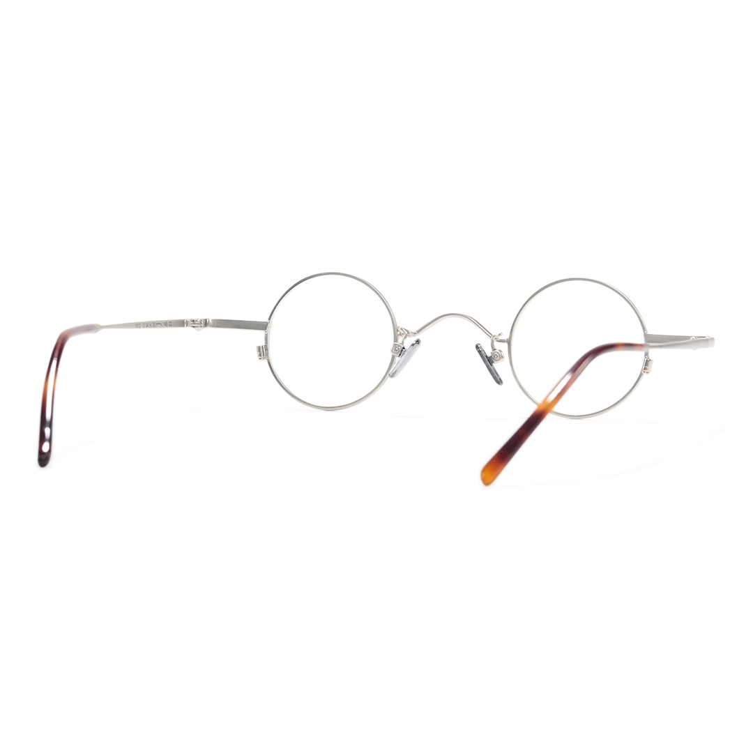 Back view of Yezy john lennon round metal eyeglasses RM0082308 in silver