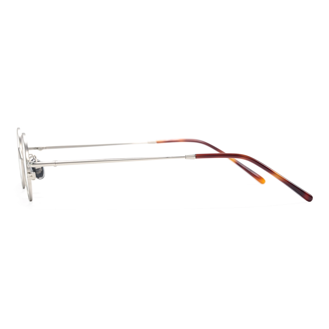Side view of Yezy john lennon round metal eyeglasses RM0082308 in silver