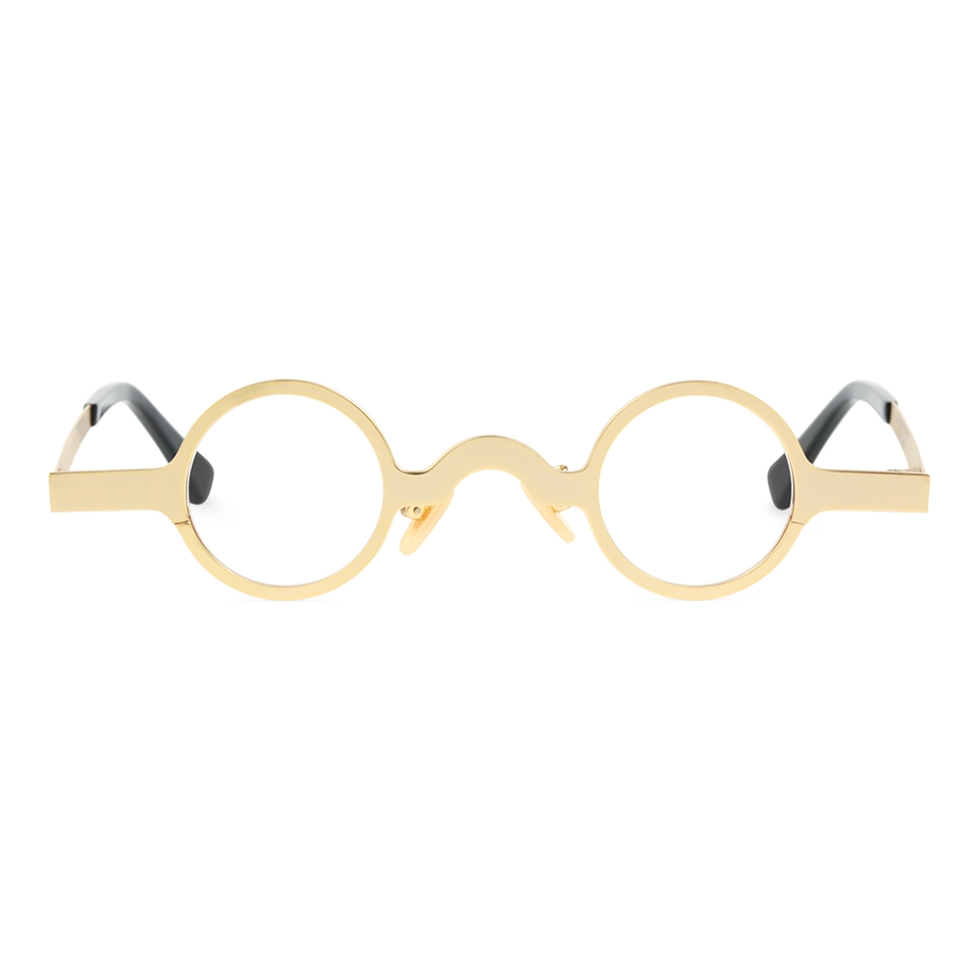 Front view of Crew vintage round metal eyeglasses RM0122404 in gold