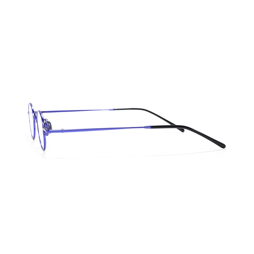 Side view of Cory round metal eyeglasses RM0202601 in purple