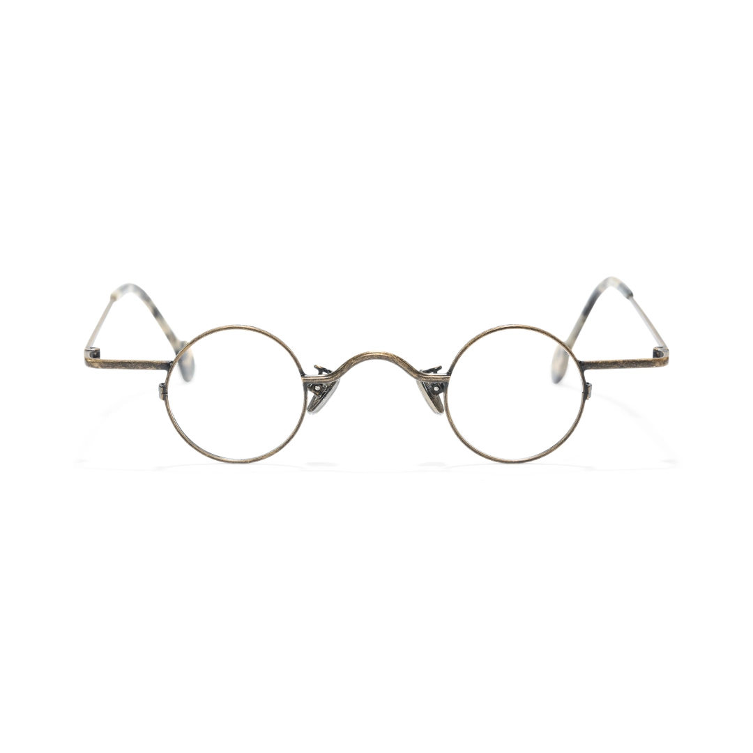Front view of Xen vintage round metal eyeglasses RM0242601 in bronze