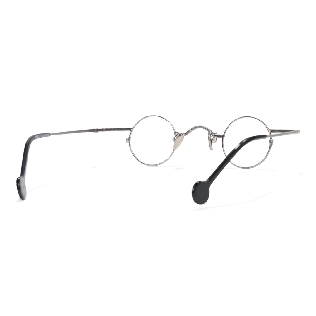 Back view of Xen vintage round metal eyeglasses RM0242601 in silver