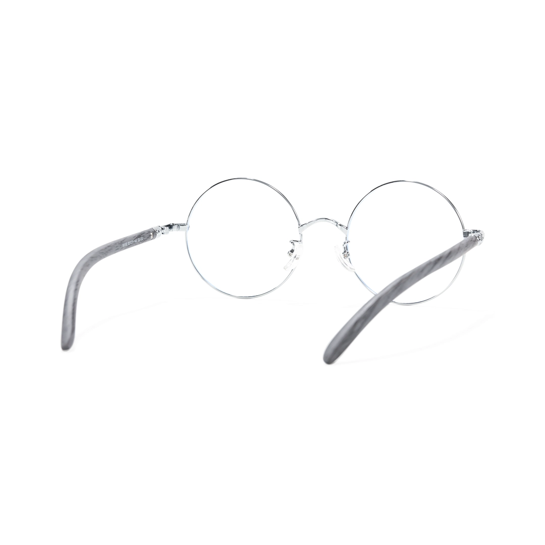 Back view of Sivigny round metal eyeglasses RM0302407 in black