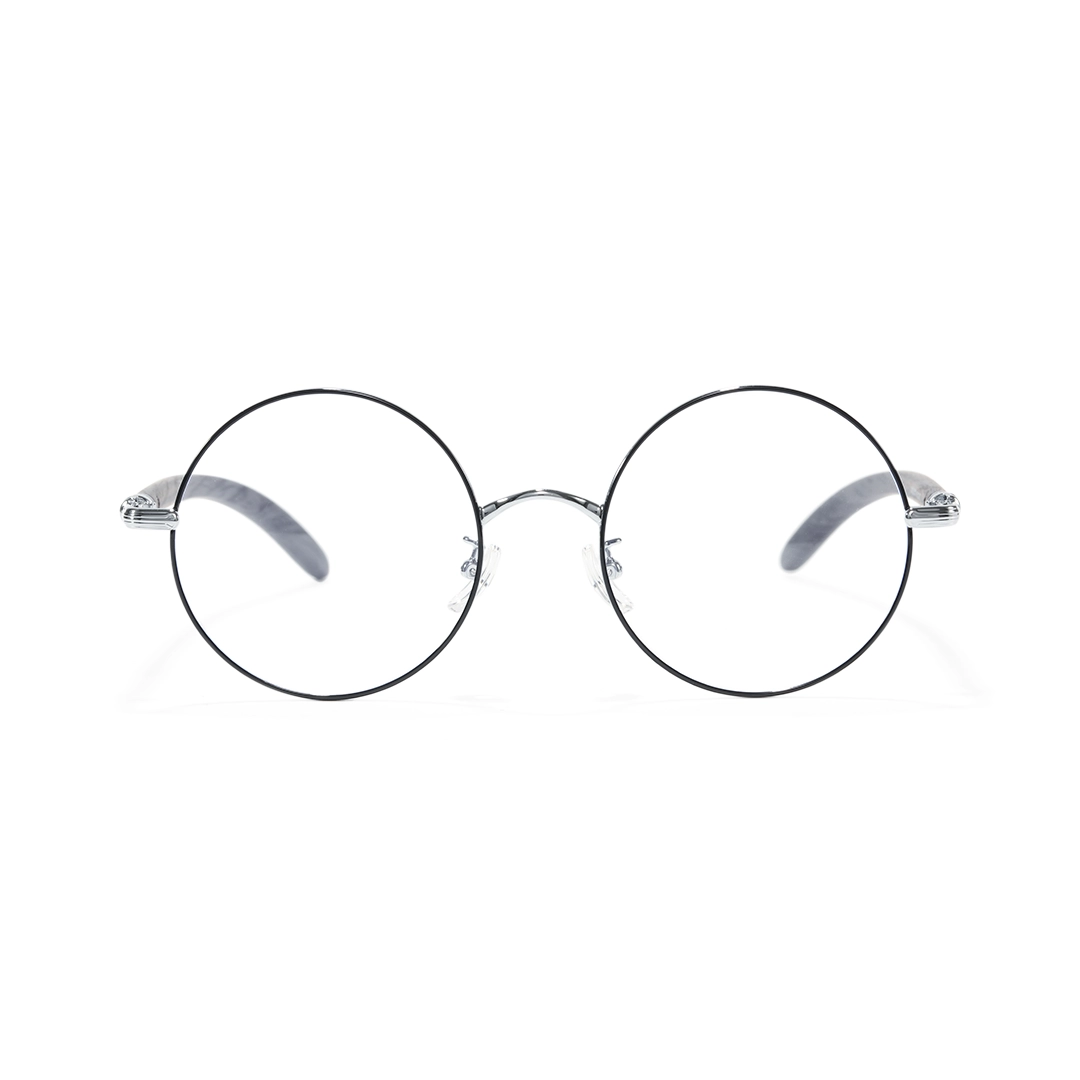 Front view of Sivigny round metal eyeglasses RM0302407 in black