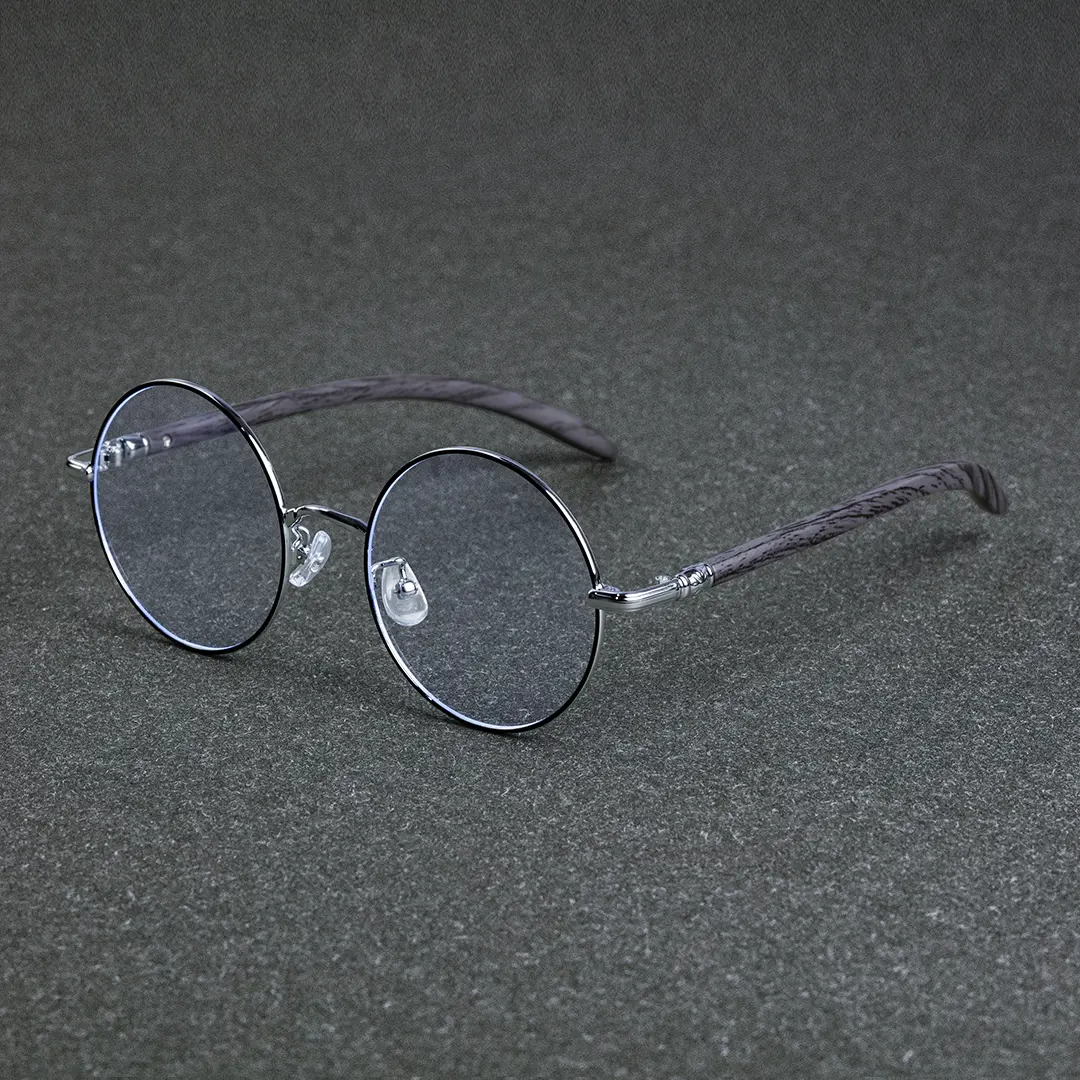 Scene view of Sivigny vintage round metal eyeglasses RM0302407 in black