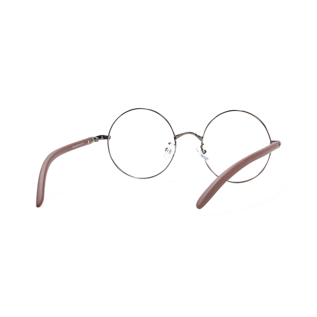 Back view of Sivigny round metal eyeglasses RM0302407 in bronze