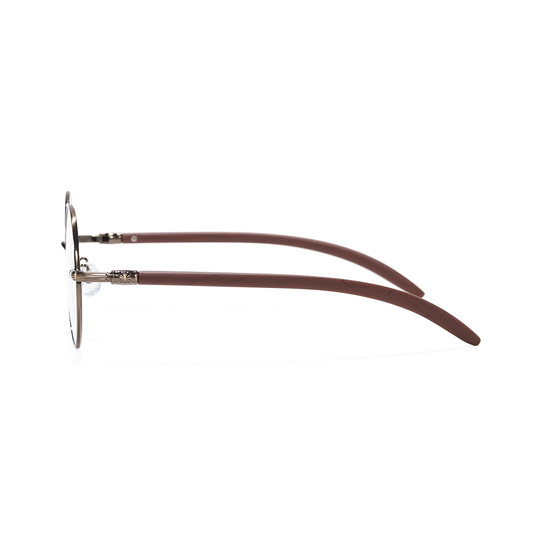 Side view of Sivigny round metal eyeglasses RM0302407 in bronze