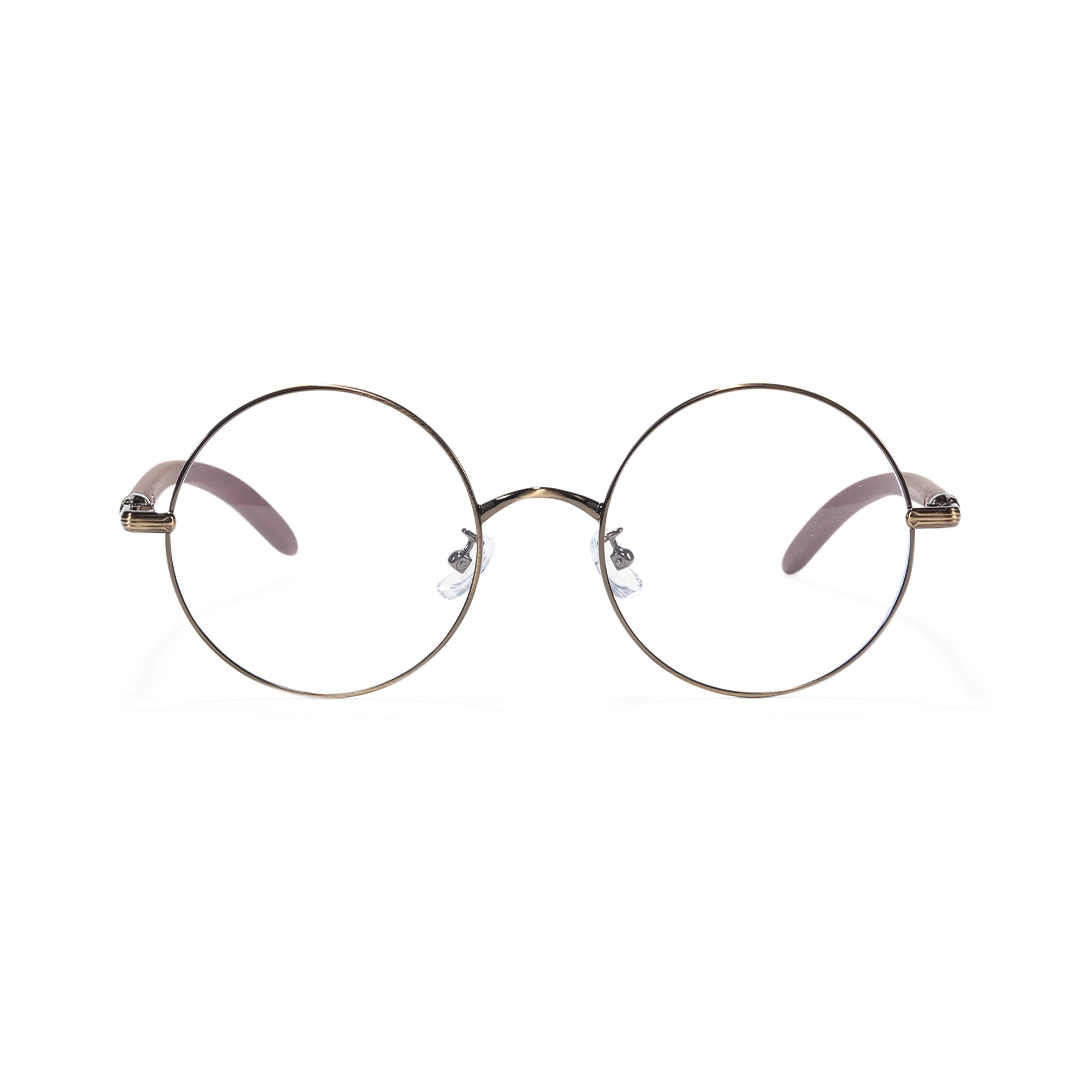Front view of Sivigny vintage round metal eyeglasses RM0302407 in bronze