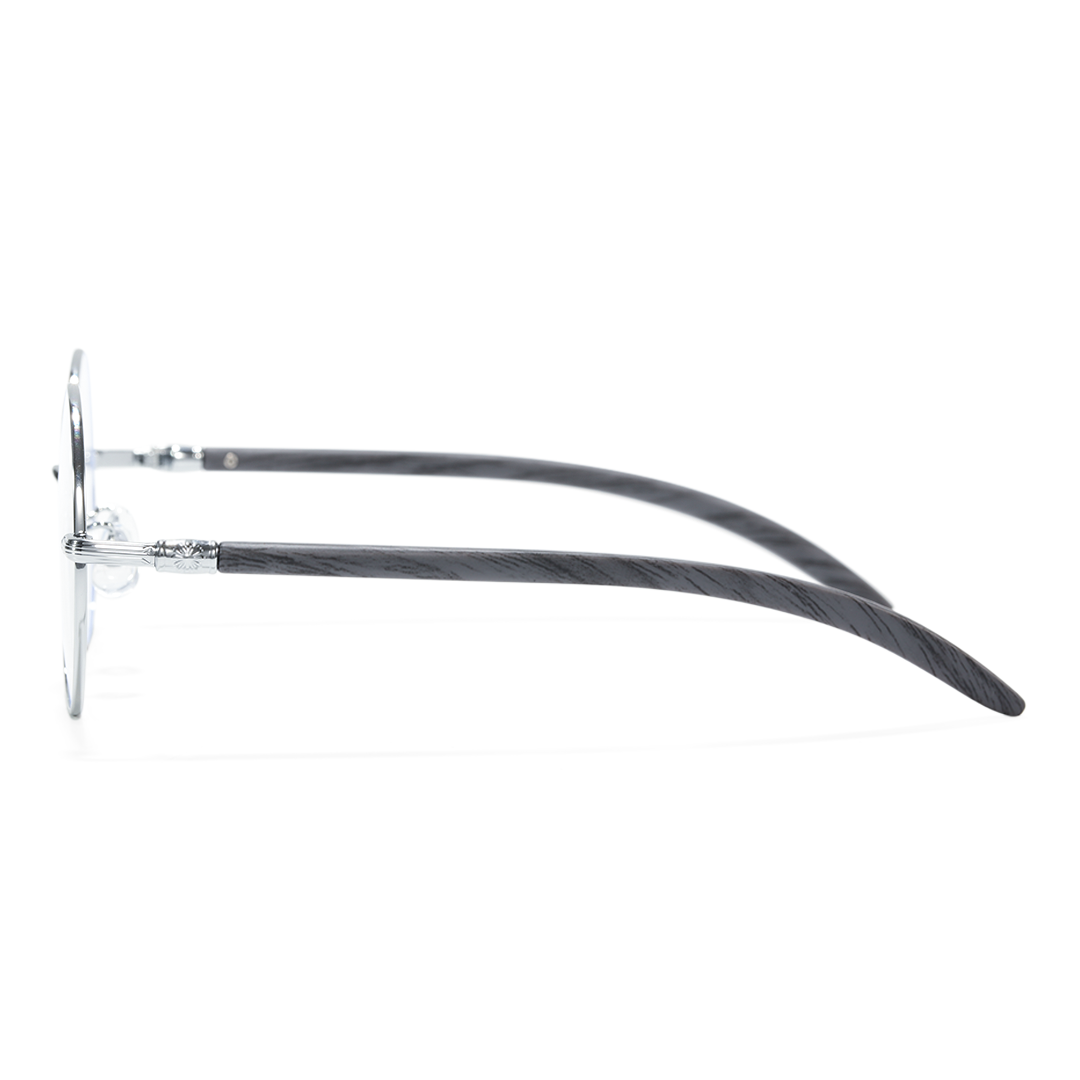 Side view of Sivigny round metal eyeglasses RM0302407 in silver