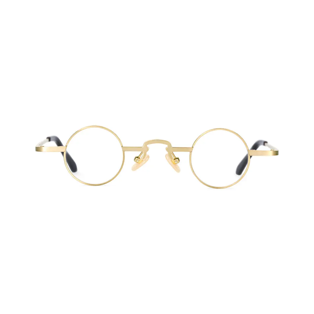 Front view of Colt john lennon round metal eyeglasses RM0312412 in gold