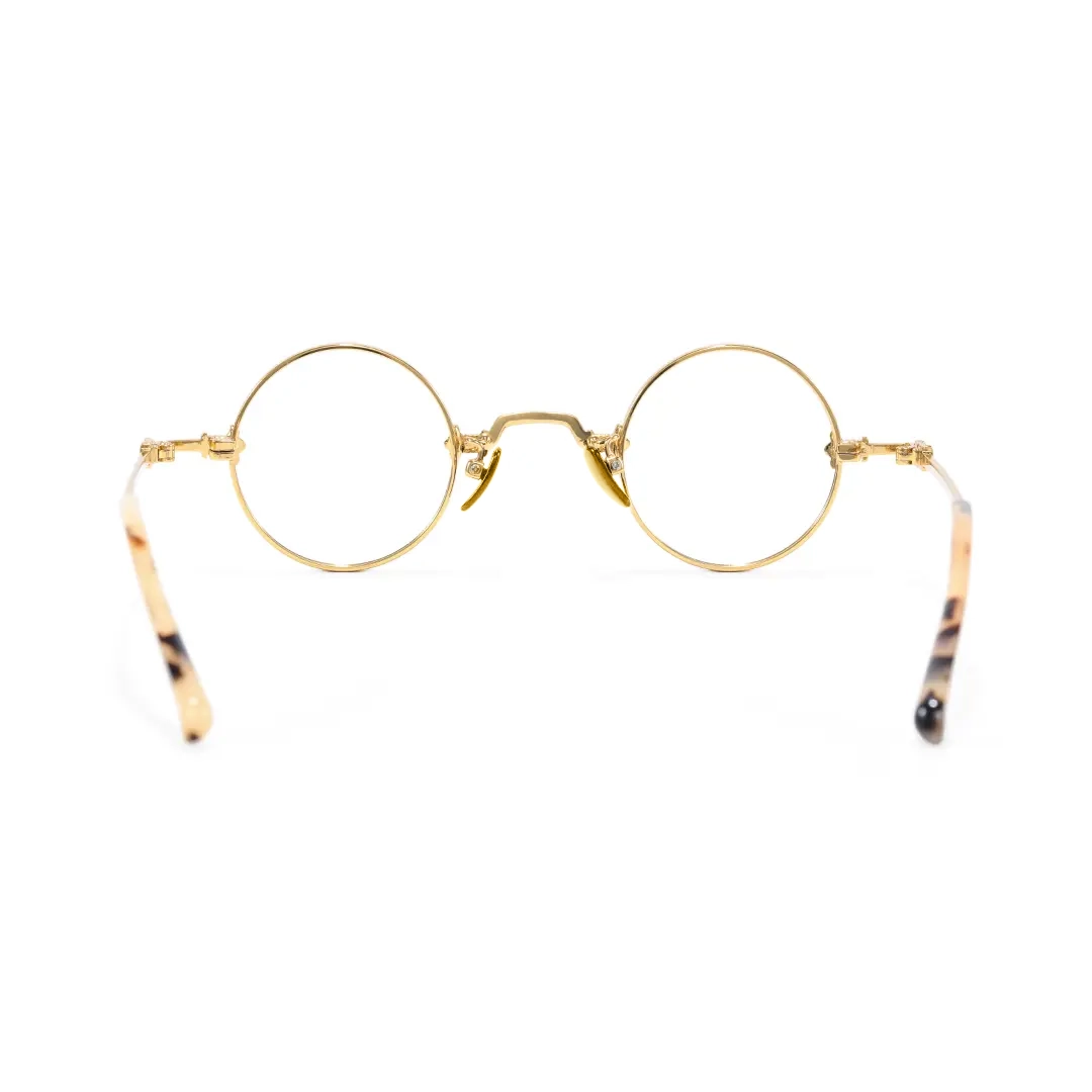 Back view of Eddie john lennon round metal eyeglasses RM0352505 in gold