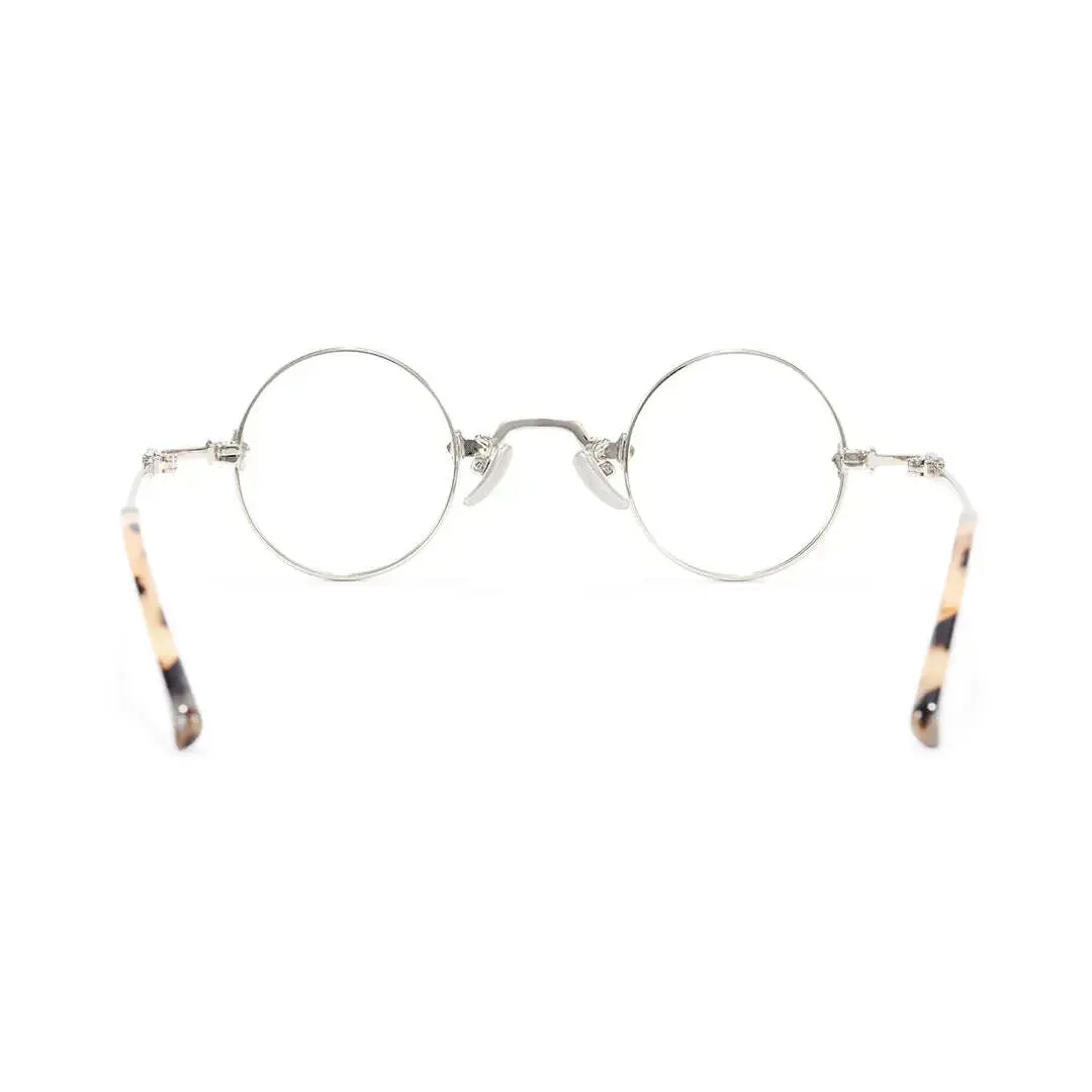 Back view of Eddie john lennon round metal eyeglasses RM0352505 in silver