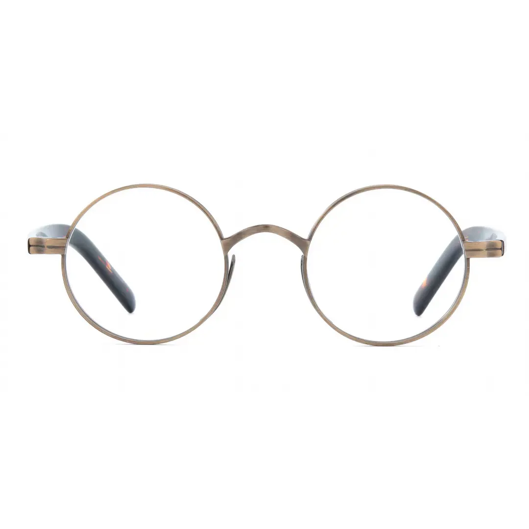 Front view of Sam round metal eyeglasses RM0592302 in bronze
