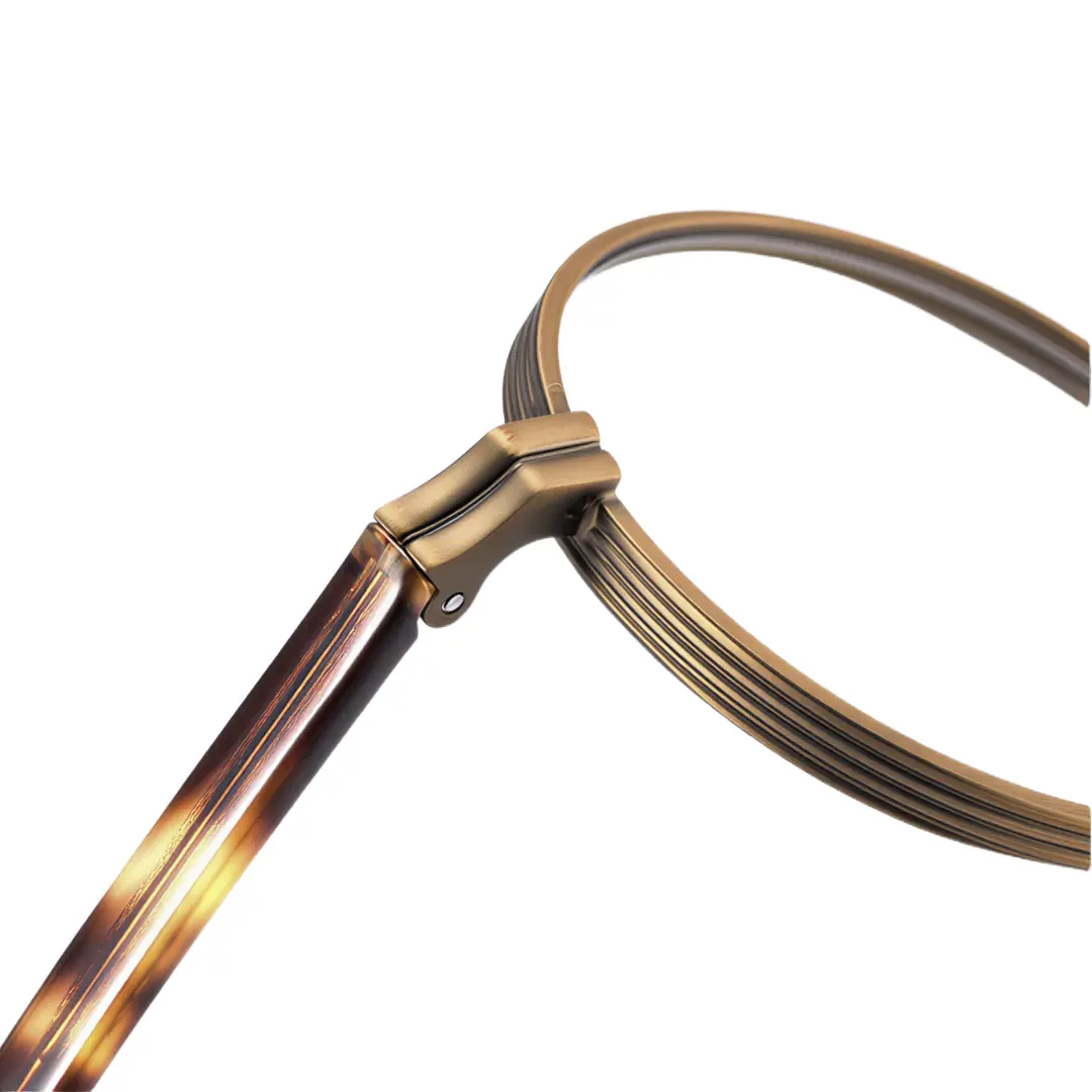 End piece detail of Sam vintage round metal eyeglasses RM0592302 in bronze