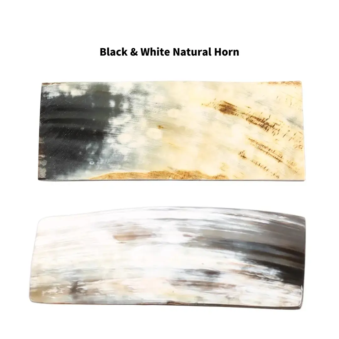 Material detail of Cairn round natural ox horn handcrafted eyeglasses RO0262511 in yellow