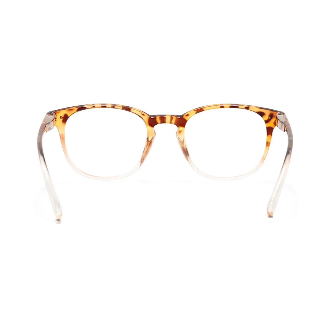 Back view of Baya round pc eyeglasses RP0052502 in brown tortoise