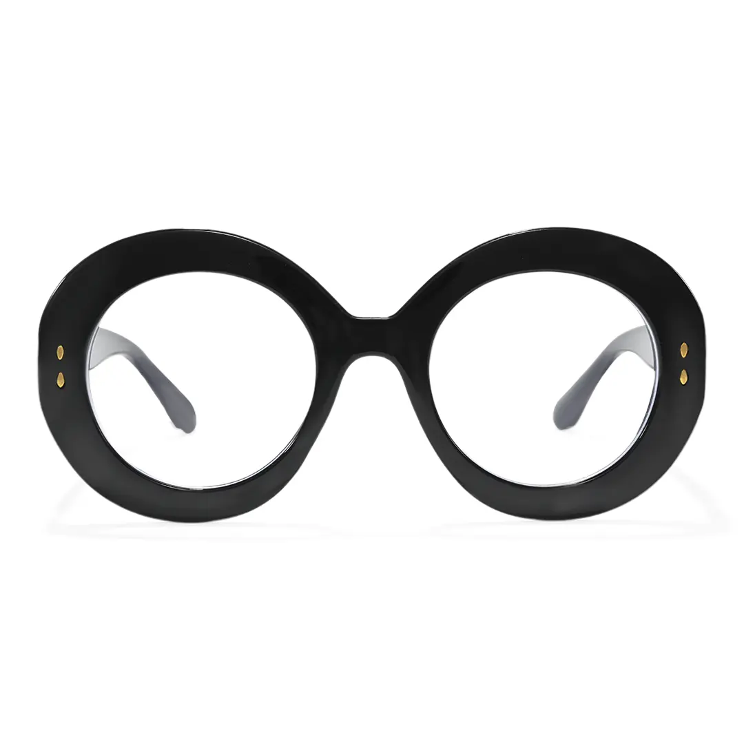 Front view of Cllci round pc eyeglasses RP0322406 in black