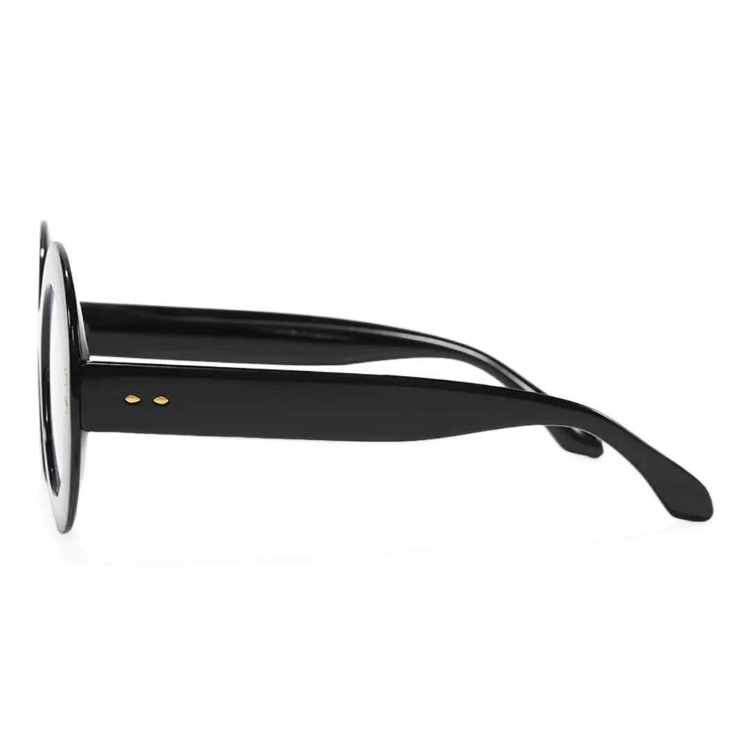 Side view of Cllci round pc eyeglasses RP0322406 in black
