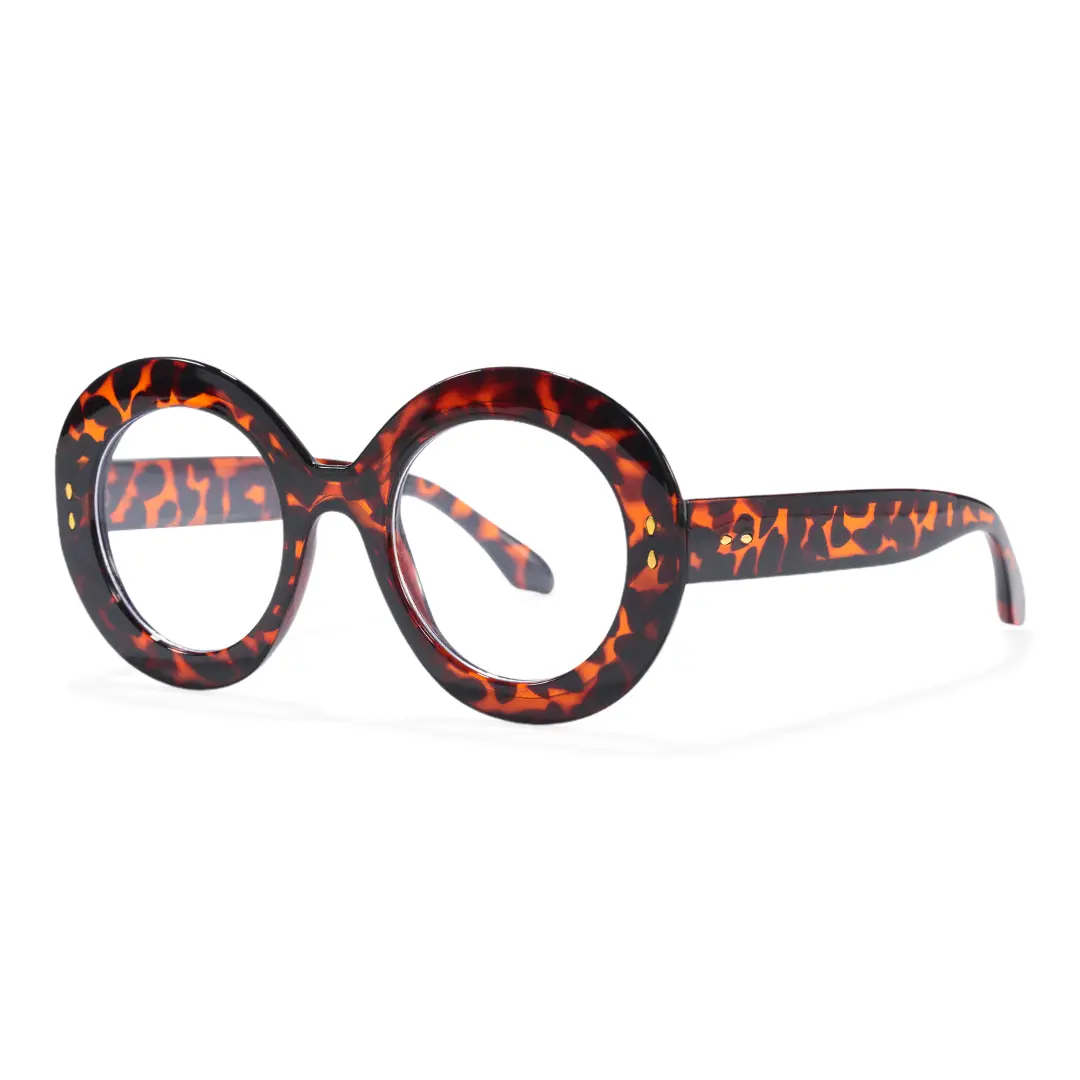 Angle view of Cllci round pc eyeglasses RP0322406 in tortoise