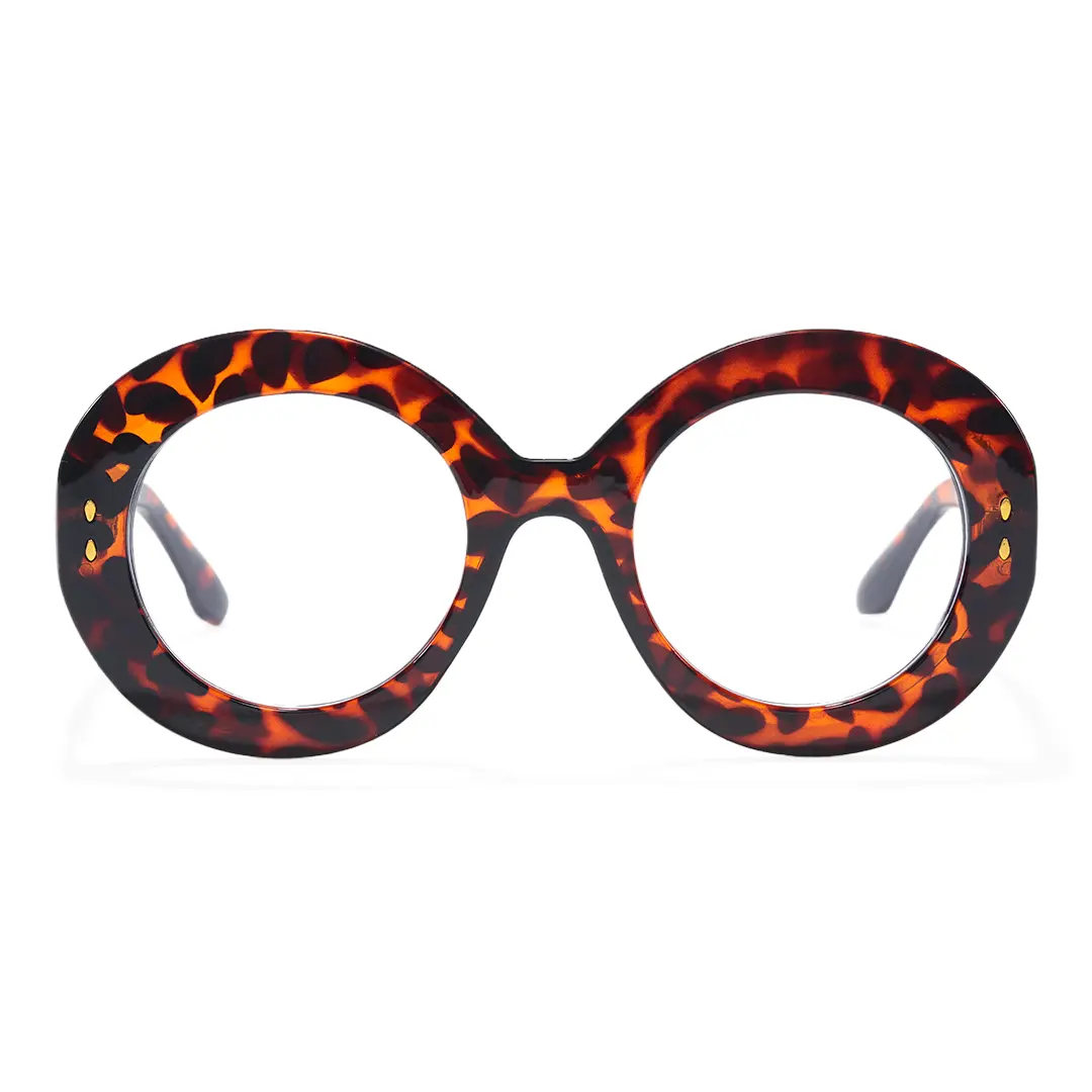Front view of Cllci round pc eyeglasses RP0322406 in tortoise