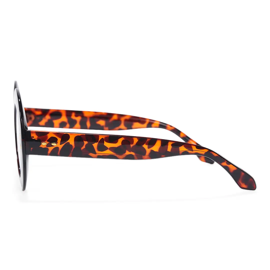 Side view of Cllci round pc eyeglasses RP0322406 in tortoise