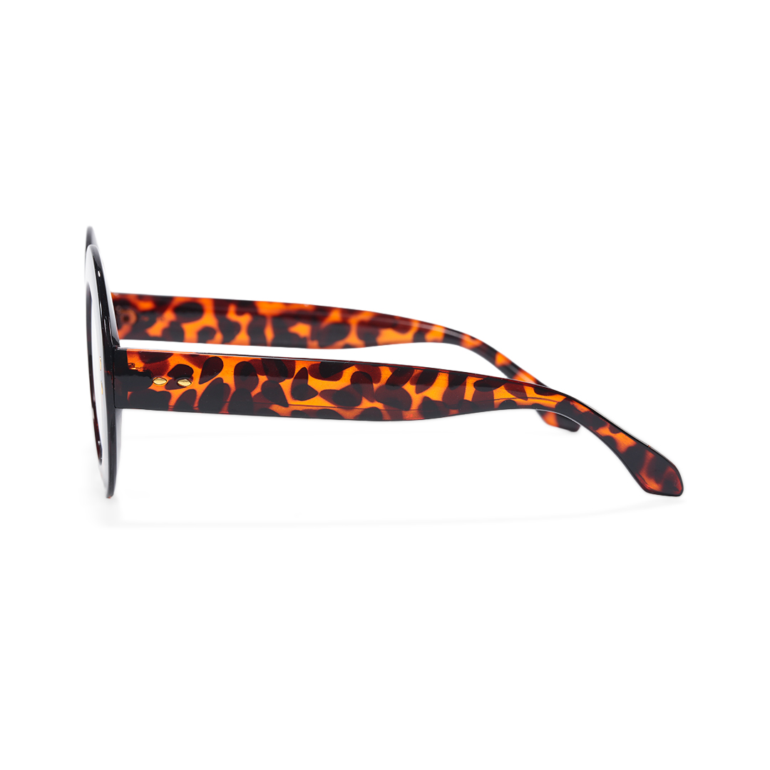 Side view of Cllci round pc eyeglasses RP0322406 in tortoise